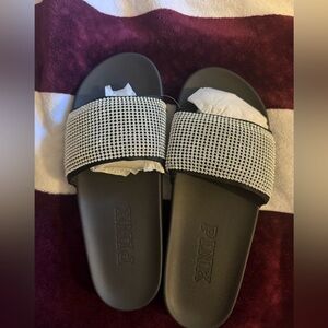 Pink Black and White Women's Slippers